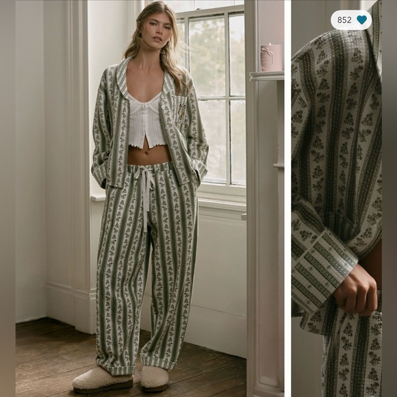 Anthropologie Other - Lyrebird Printed Quilted PJ SET
